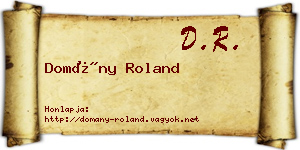 Domány Roland névjegykártya